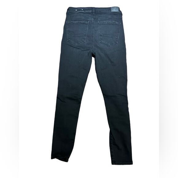 American Eagle Hi Rise Jegging Womens Size 10 (30 x 27.5) Distressed Black Jeans - Picture 2 of 9